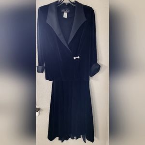 Velvet blazer and skirt